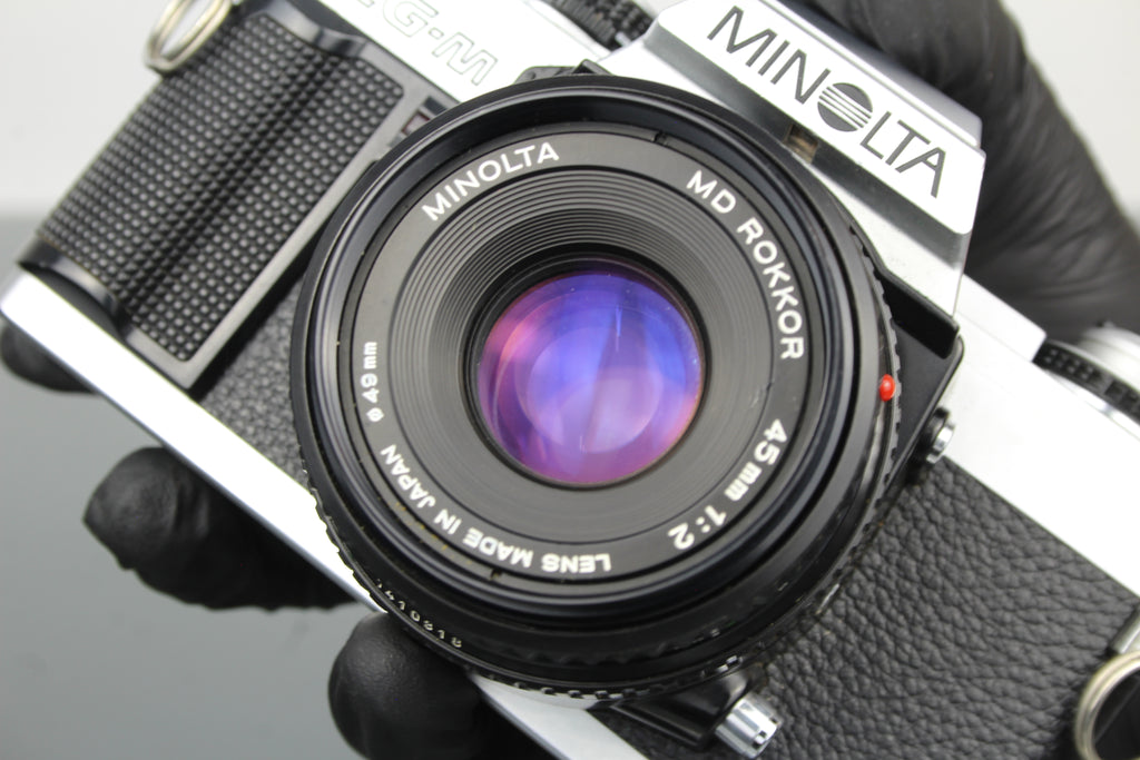 Minolta XG-M + obiettivo Minolta MD Rokkor 45mm 1:2